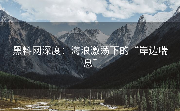 黑料网深度：海浪激荡下的“岸边喘息”