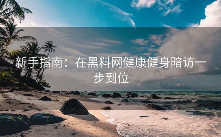 新手指南：在黑料网健康健身暗访一步到位