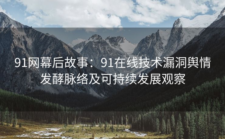 91网幕后故事：91在线技术漏洞舆情发酵脉络及可持续发展观察