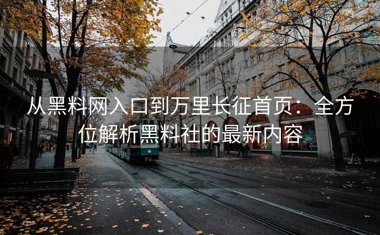 从黑料网入口到万里长征首页：全方位解析黑料社的最新内容