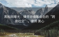 黑料网曝光：律师协会年会后的“跨夜社交”，律师 黑心