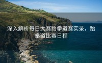 深入解析每日大赛跆拳道赛实录，跆拳道比赛日程