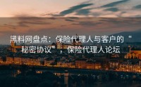 黑料网盘点：保险代理人与客户的“秘密协议”，保险代理人论坛