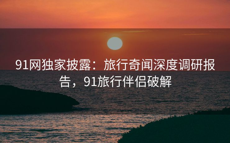 91网独家披露：旅行奇闻深度调研报告，91旅行伴侣破解
