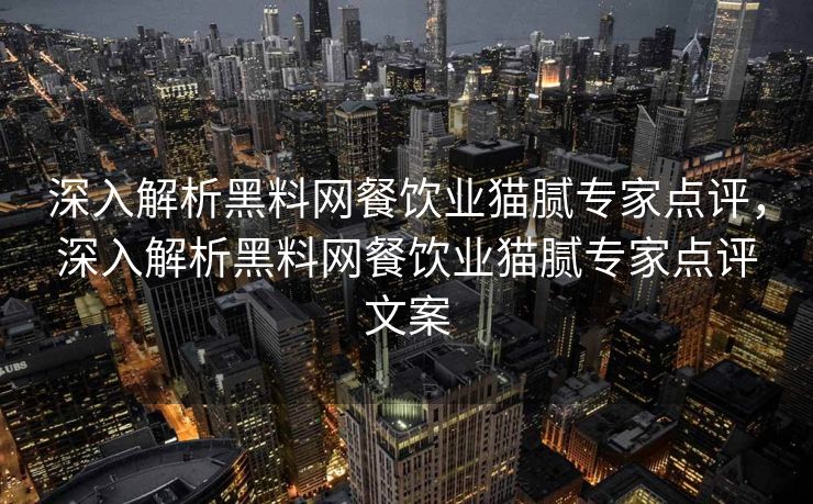 深入解析黑料网餐饮业猫腻专家点评，深入解析黑料网餐饮业猫腻专家点评文案