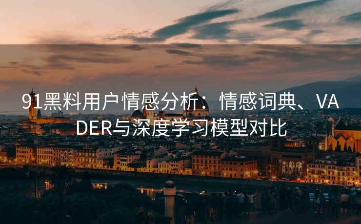 91黑料用户情感分析：情感词典、VADER与深度学习模型对比