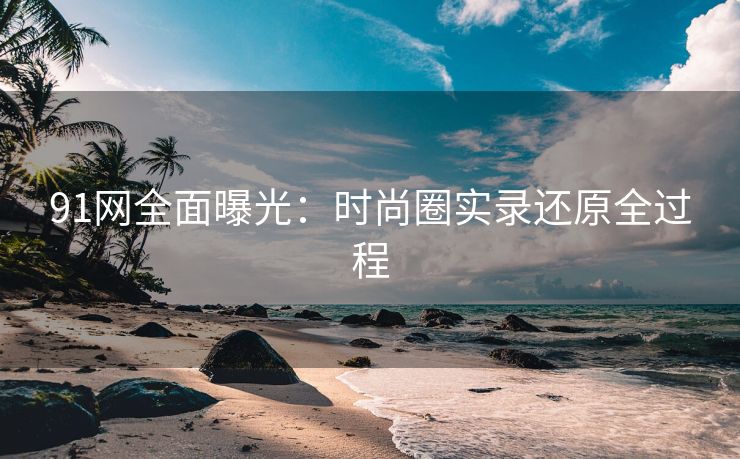 91网全面曝光：时尚圈实录还原全过程